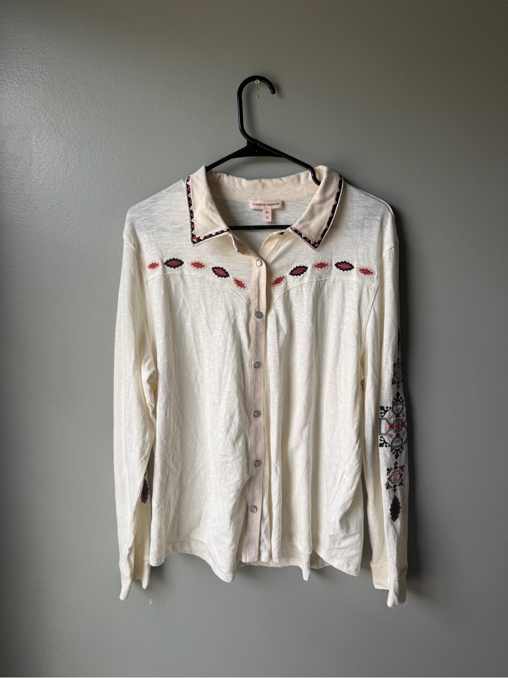 Vintage Threads Western Embroidered Snap Shirt Women’s XL